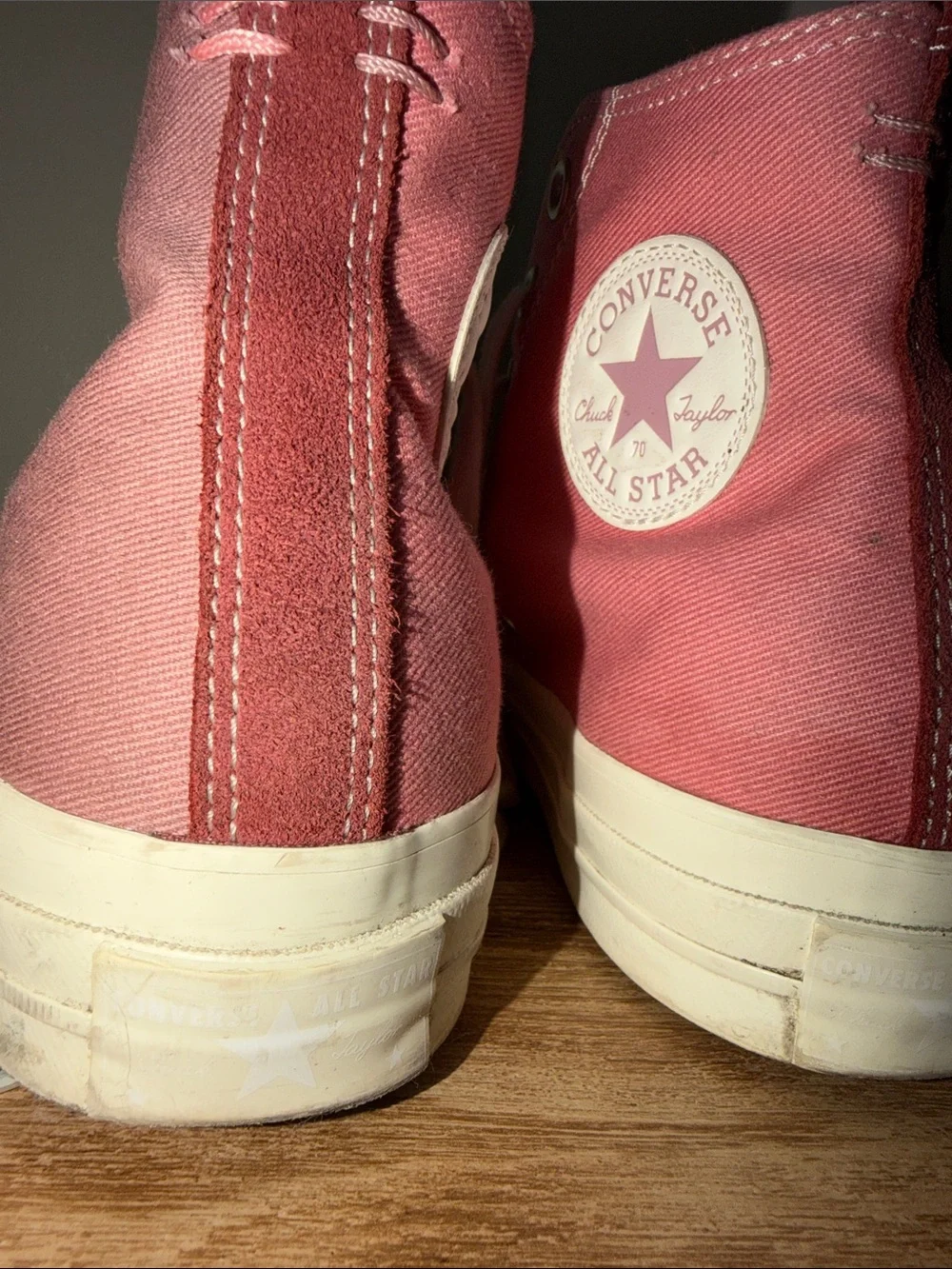 High-Top Canvas Sneakers in Pink and Dusty Rose